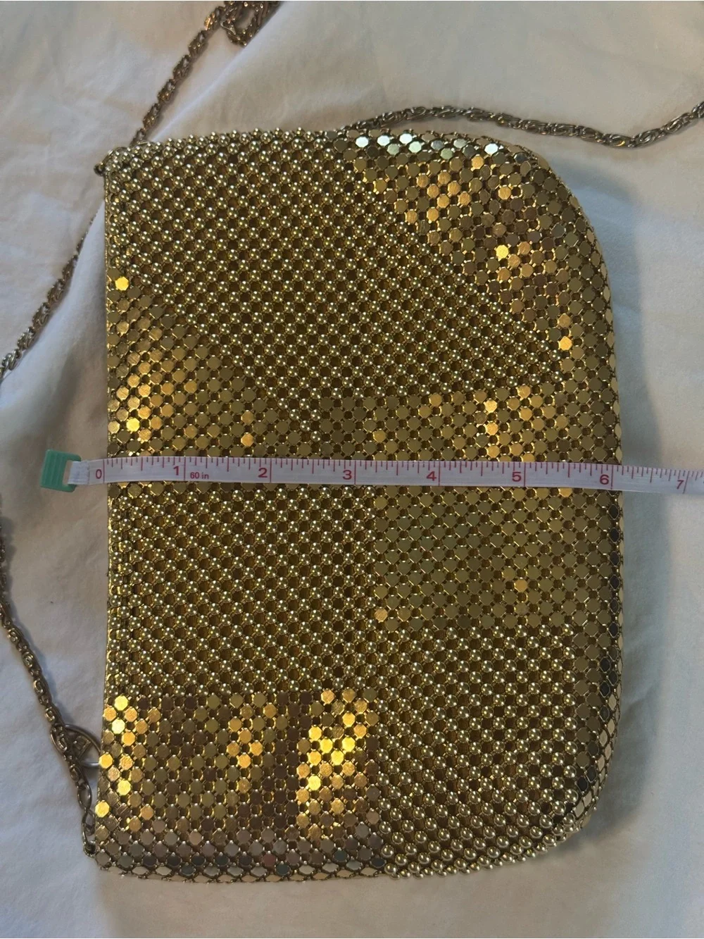 Vintage Gold Sequin Chain Clutch
